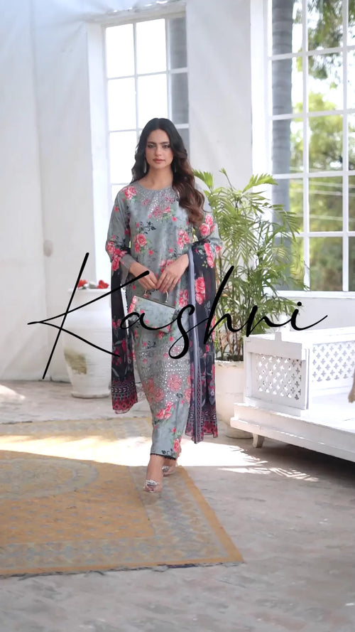 Ready to Wear Stitched Dress Viscos digital  print 3pc WITH  Shafoon DUPPATA