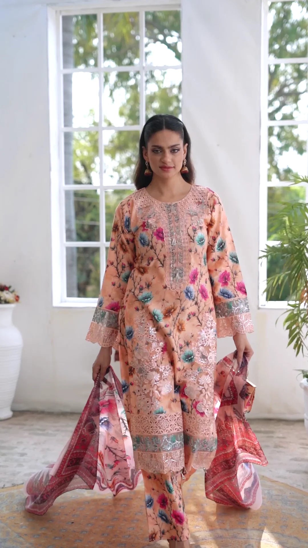 Ready to Wear Stitched Dress Viscos digital  print 3pc WITH  Shafoon DUPPATA