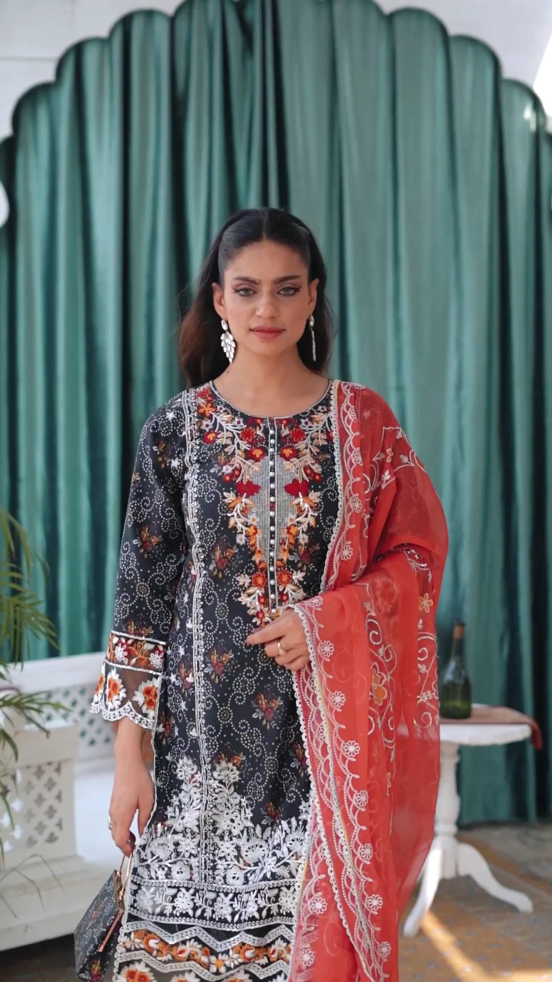 Ready to Wear Stitched Dress Viscos digital  print 3pc WITH  Shafoon DUPPATA