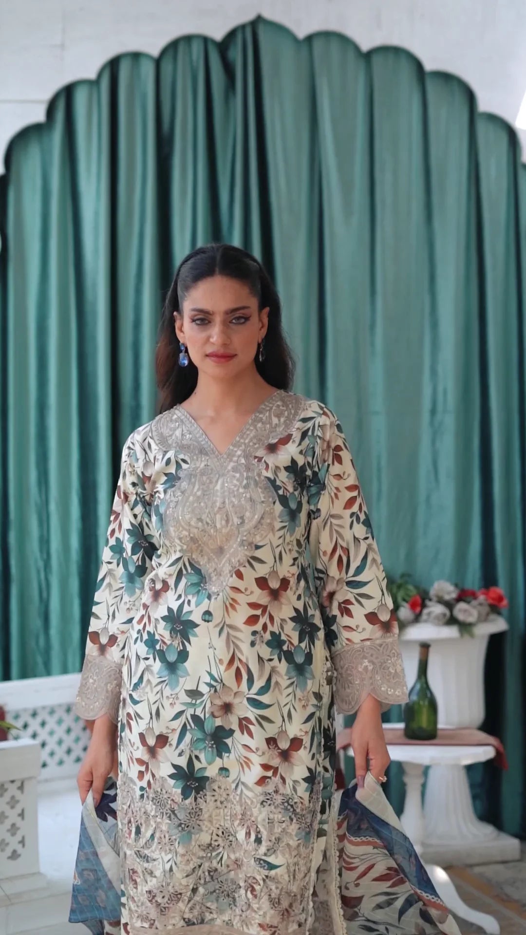 Ready to Wear Stitched Dress Viscos digital  print 3pc WITH  Shafoon DUPPATA