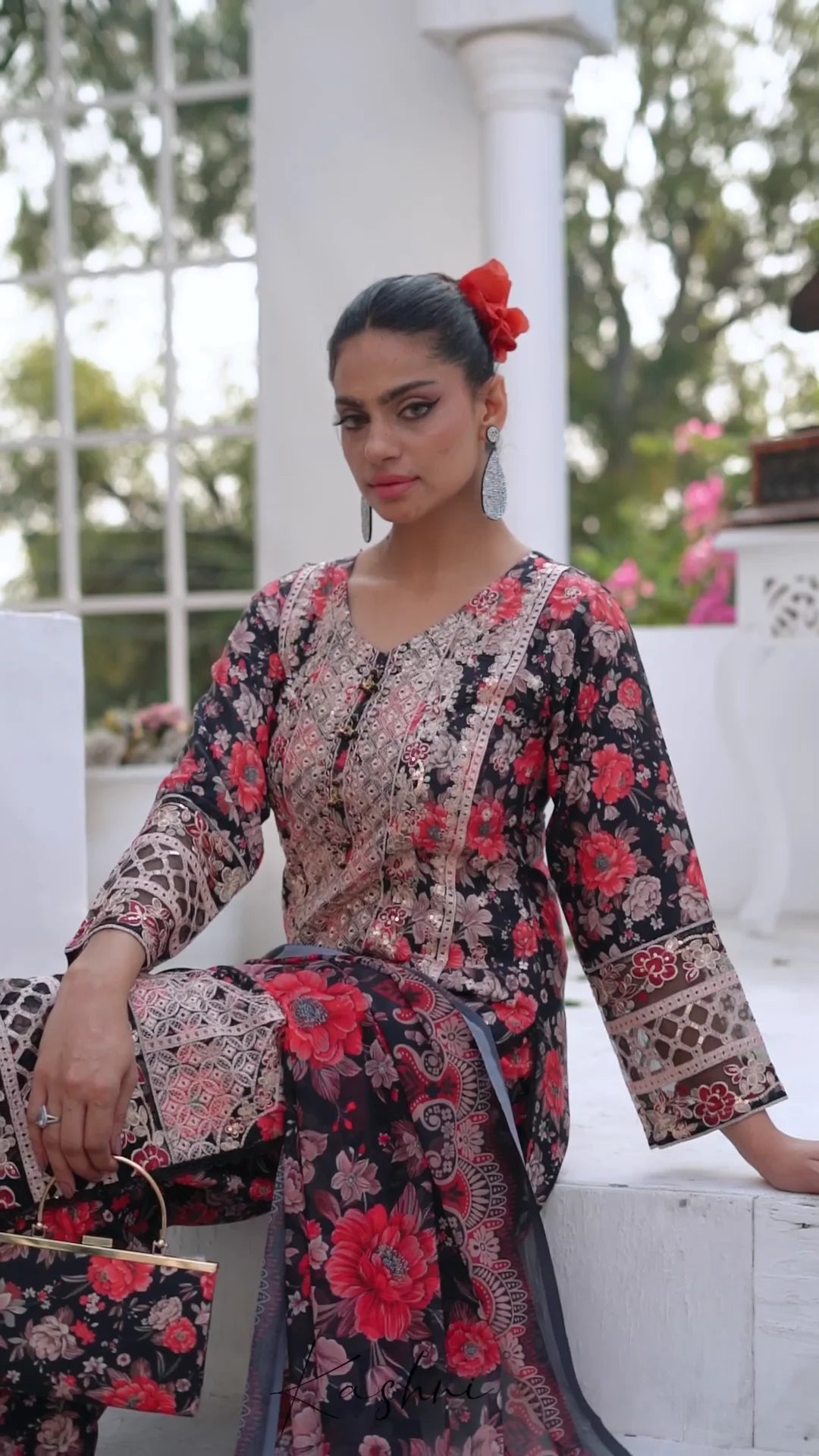 Ready to Wear Stitched Dress Viscos digital  print 3pc WITH  Shafoon DUPPATA